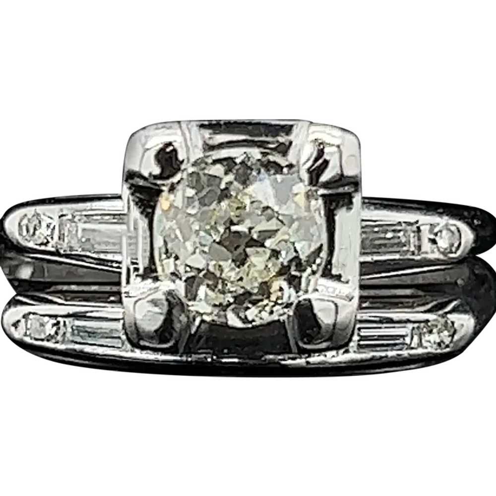 Art Deco .70ct. Diamond Antique Engagement - Wedd… - image 1