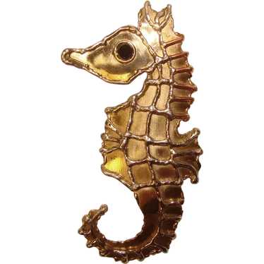 Awesome SEAHORSE Large Vintage Pendant Brooch