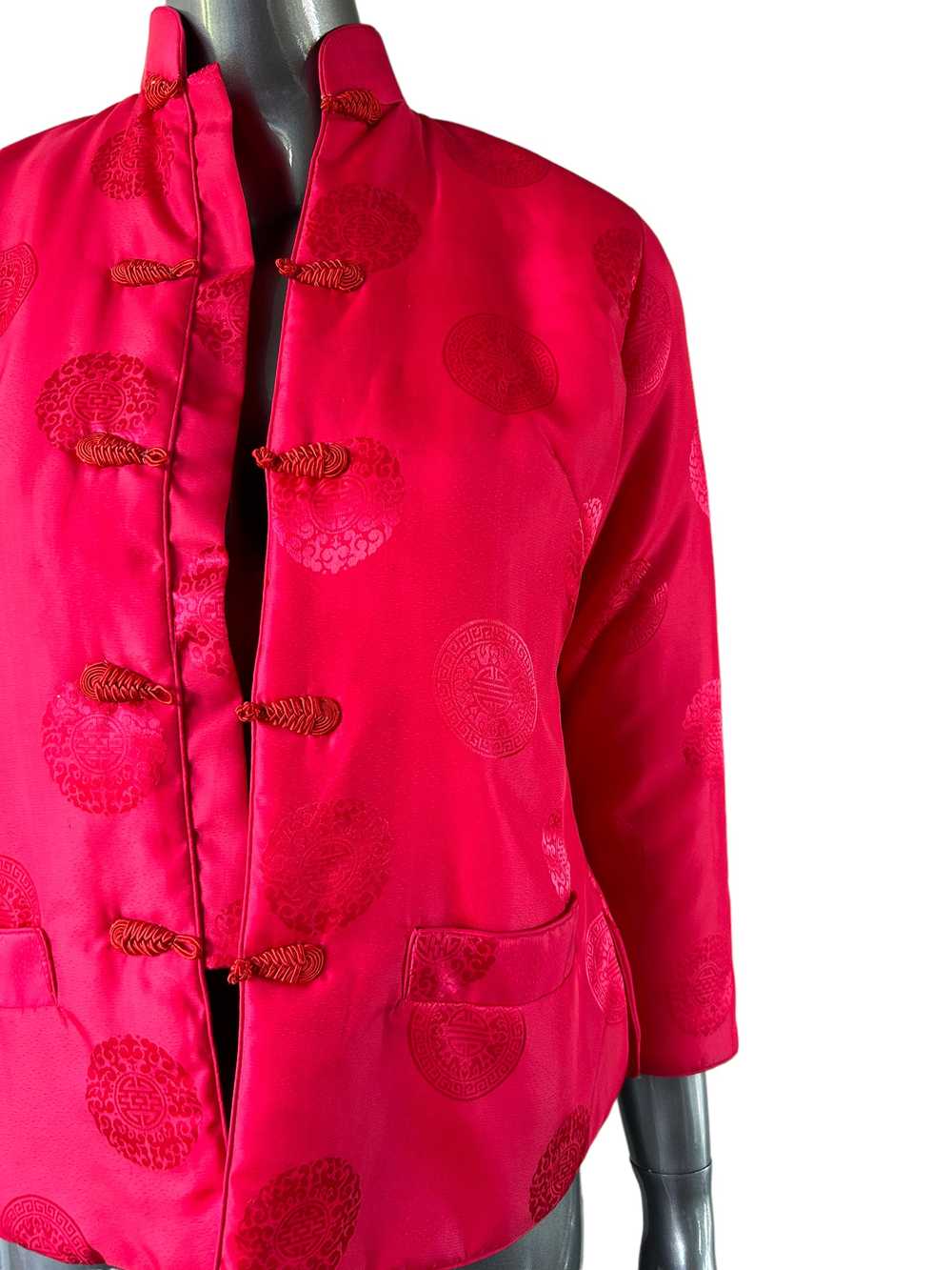 Size 8 Vintage Mid Century Tang Peony Pink Silk M… - image 10