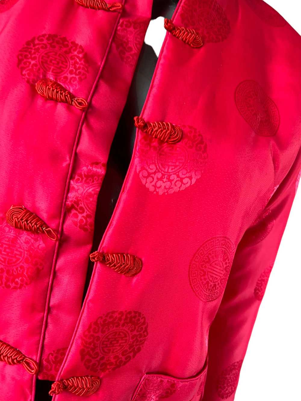 Size 8 Vintage Mid Century Tang Peony Pink Silk M… - image 6