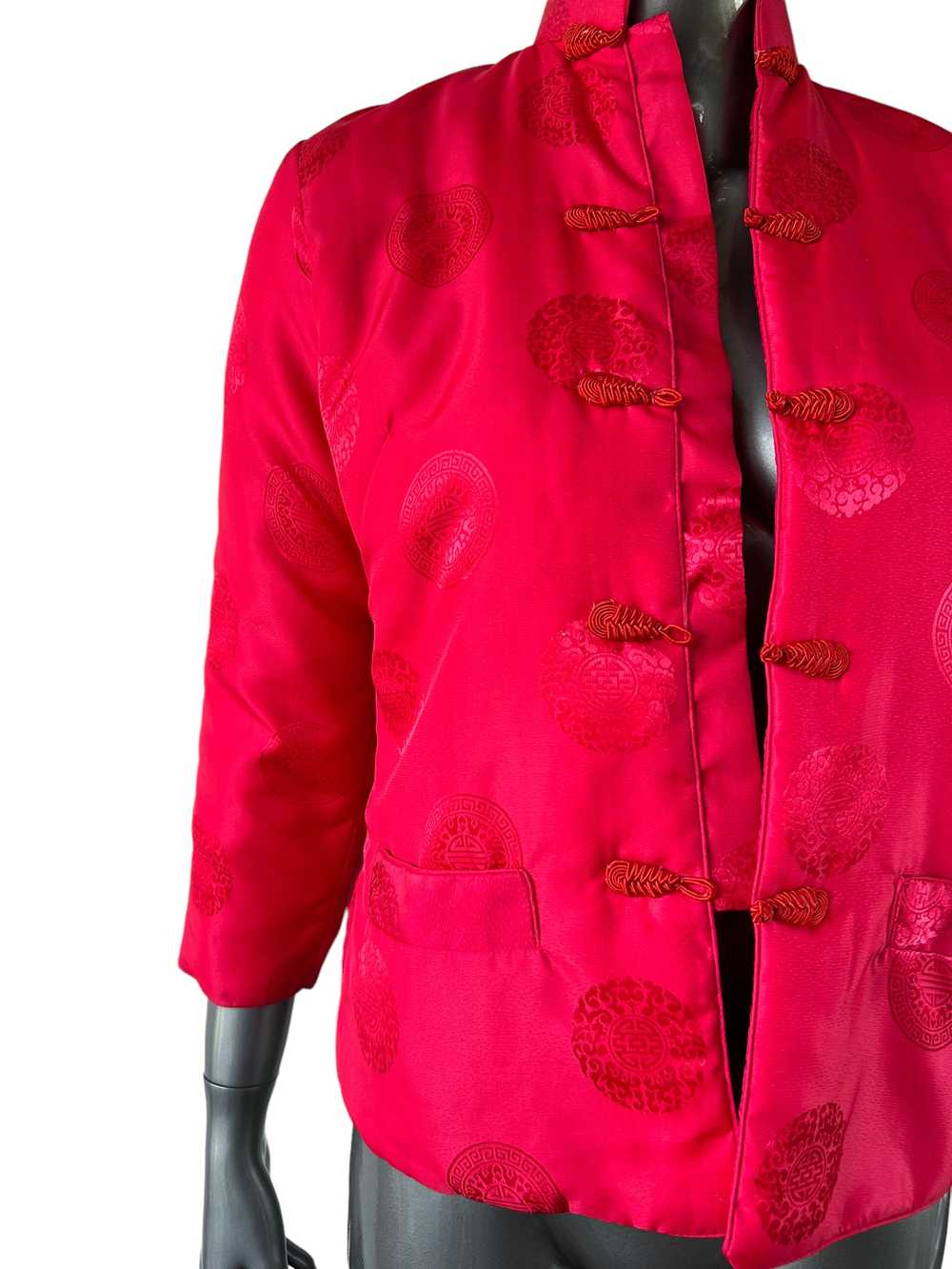 Size 8 Vintage Mid Century Tang Peony Pink Silk M… - image 7
