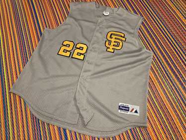 San Francisco Giants Vintage Sleeveless Grey Majestic MLB Jersey. Retr –  thefuzzyfelt