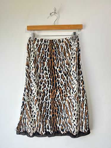 Vintage Leopard Print Slip Skirt