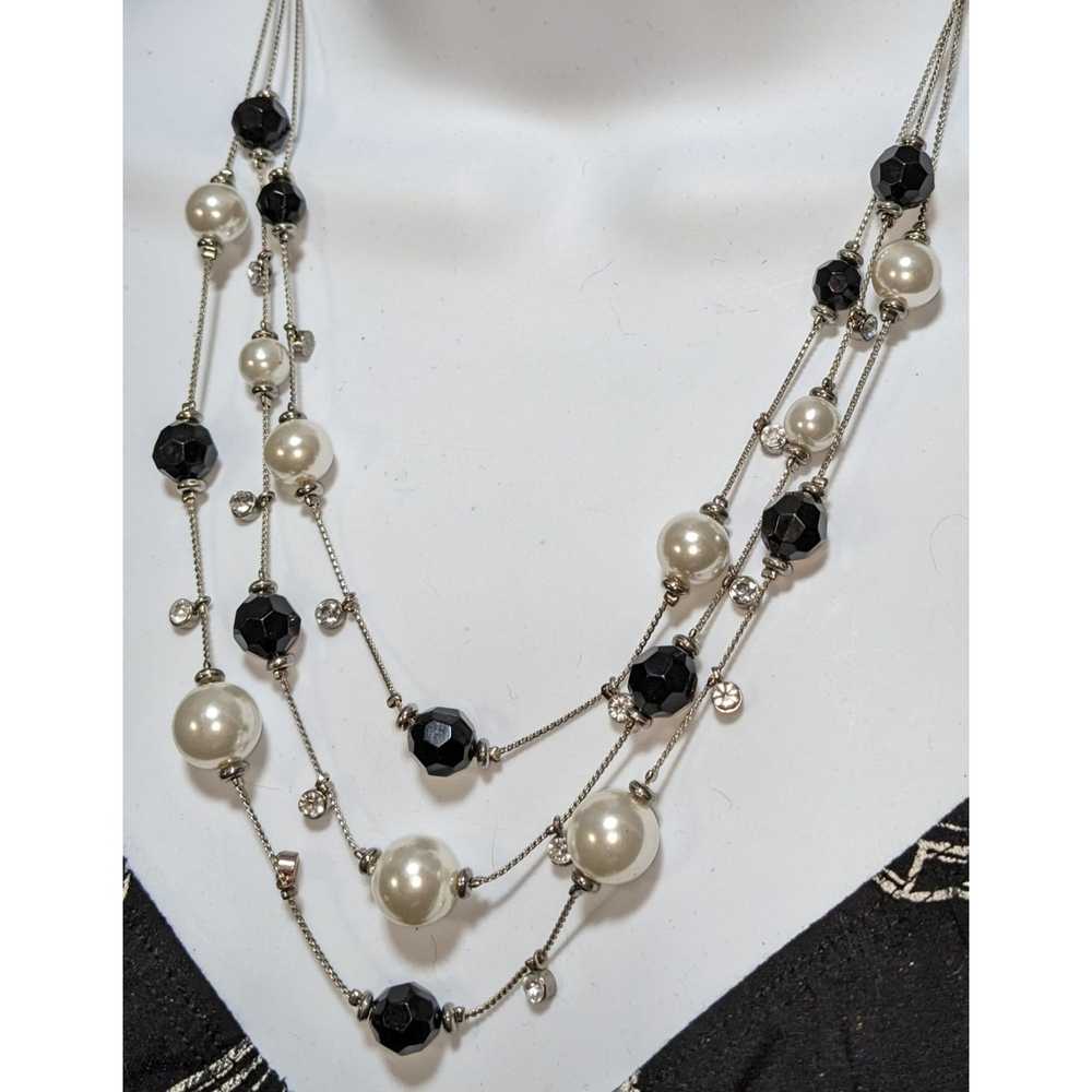 Other Black And White Pearl Multilayer Necklace - image 1