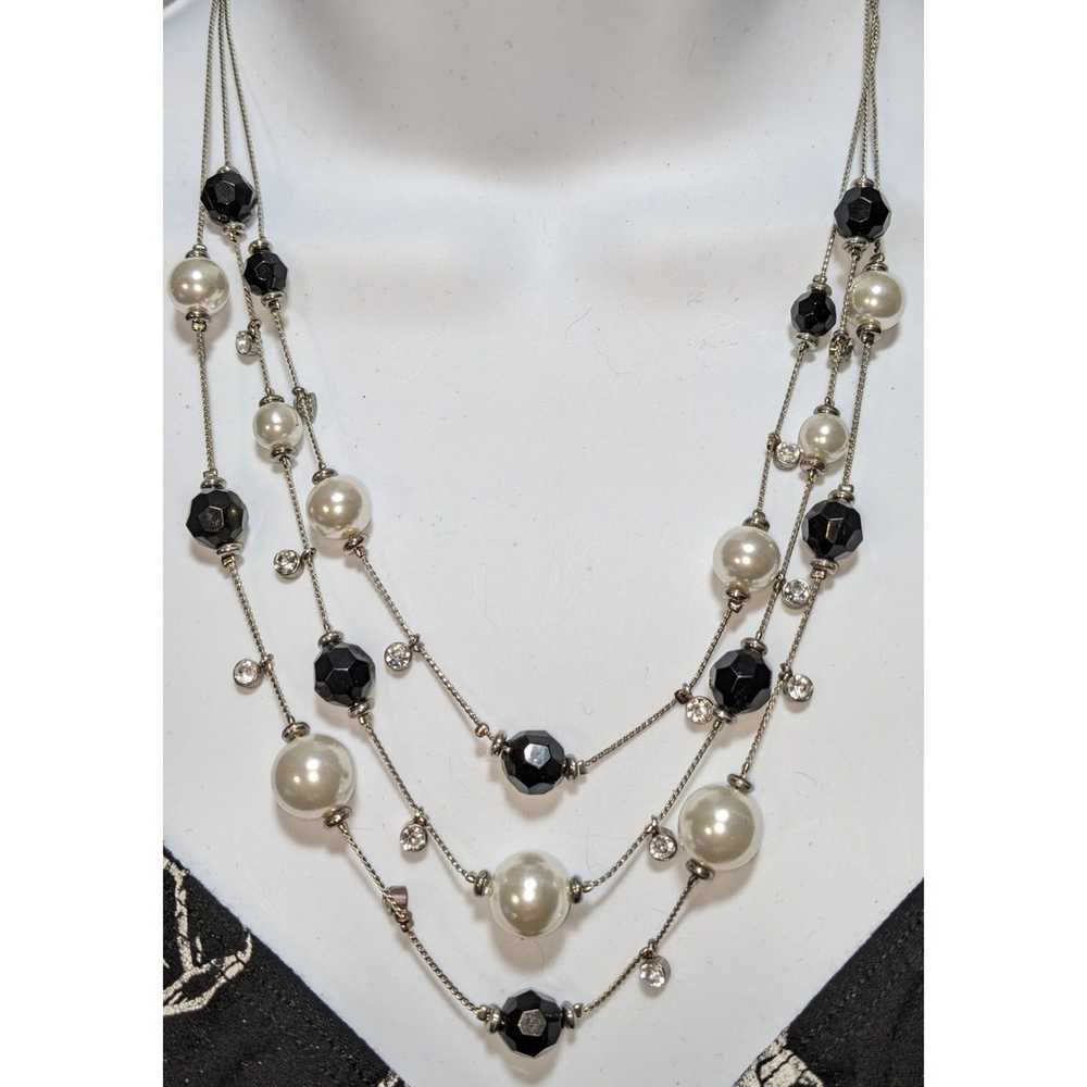 Other Black And White Pearl Multilayer Necklace - image 2