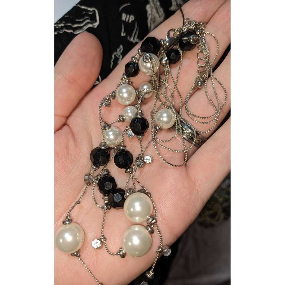 Other Black And White Pearl Multilayer Necklace - image 3