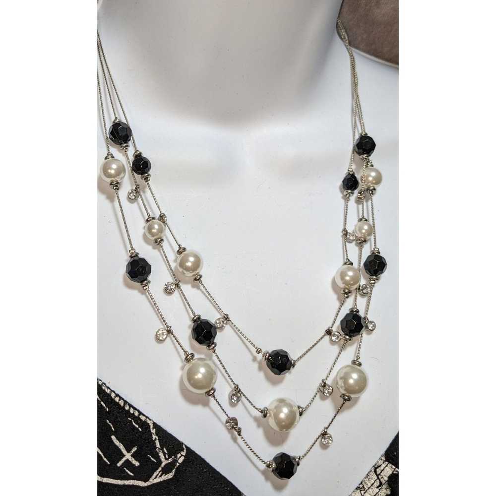 Other Black And White Pearl Multilayer Necklace - image 5