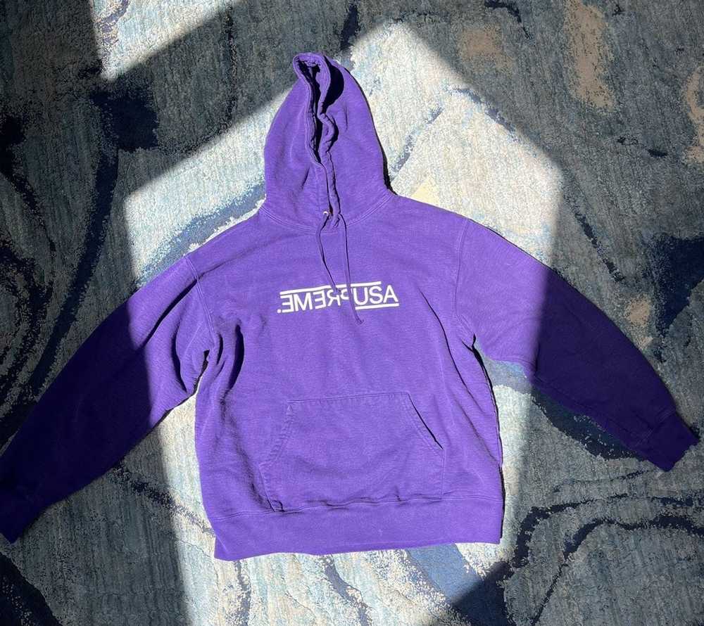 Supreme FW21 Supreme USA Hoodie Purple - image 1