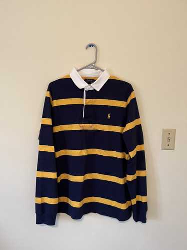 Polo Ralph Lauren Navy Yellow Striped Polo Rugby