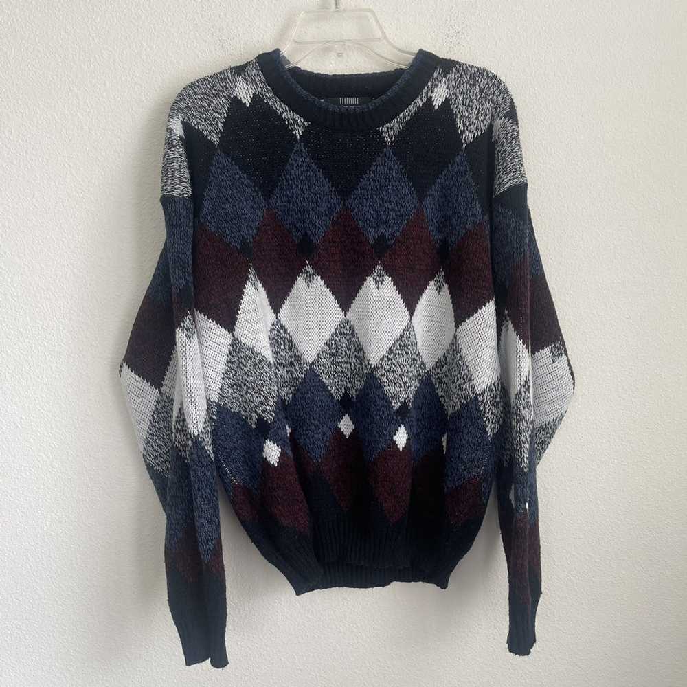 Vintage Expression Knit Pattern Pullover Sweater - image 1