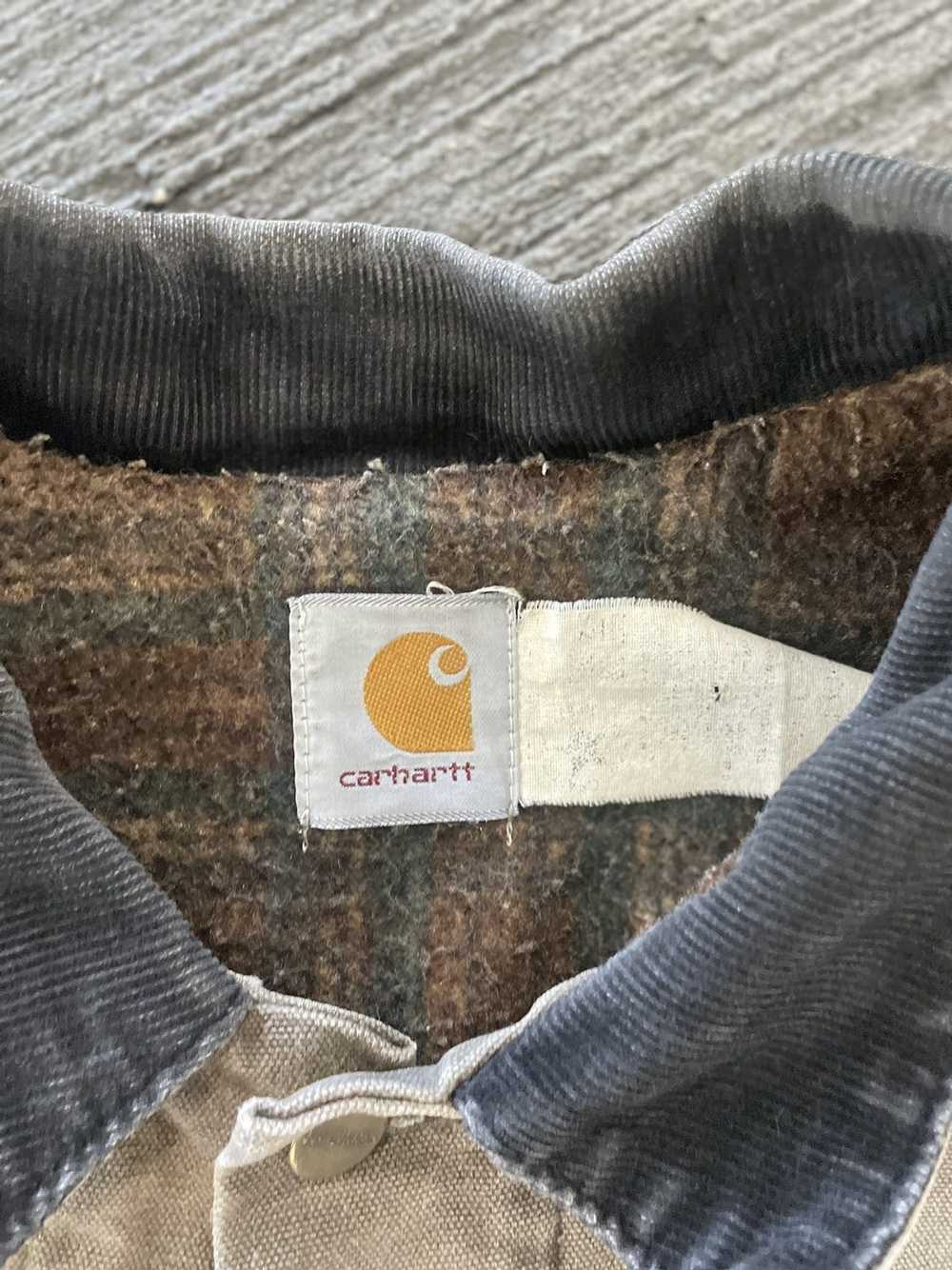 Carhartt 90’s Carhartt Flannel Lined Button Down … - image 4