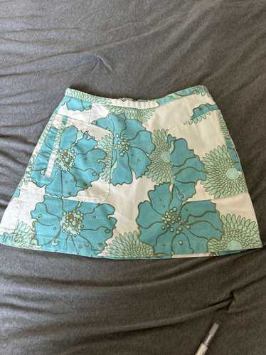 Topshop Denim floral mini skirt
