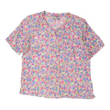 Unbranded Floral Patterned Shirt - Medium Pink Si… - image 1