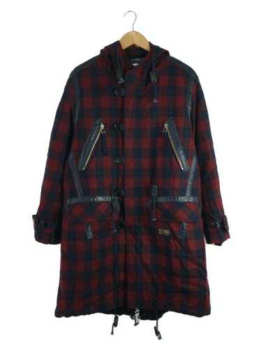 John Undercover Coat Red Mods Tape Design Check W… - image 1