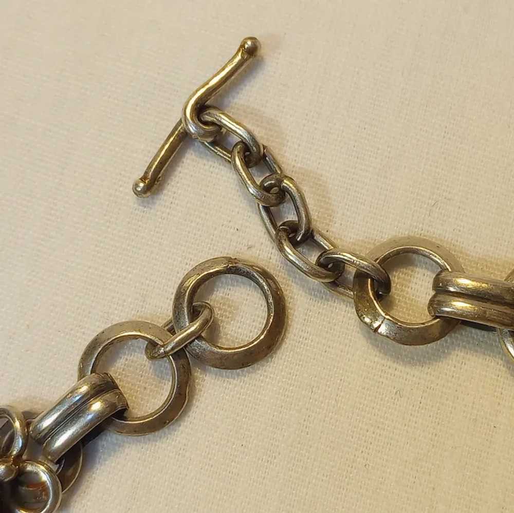 Sterling silver amethyst cabochon bracelet toggle… - image 3