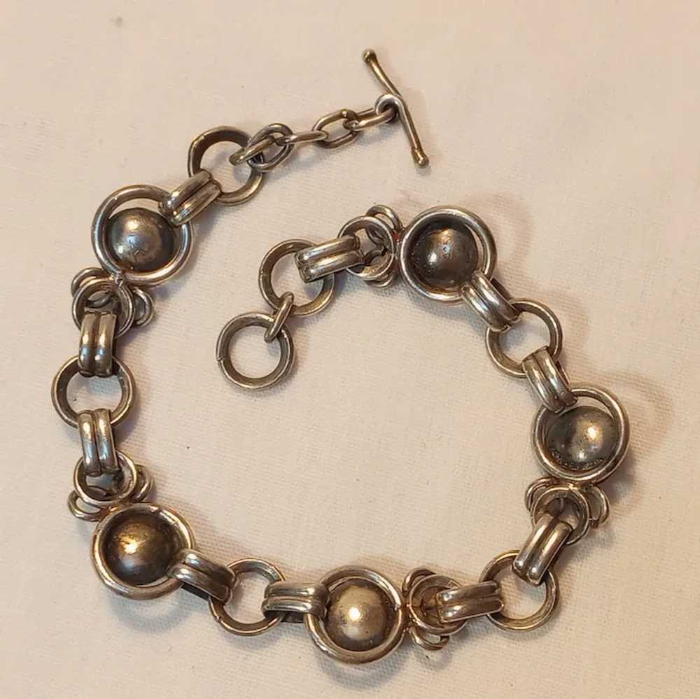 Sterling silver amethyst cabochon bracelet toggle… - image 4