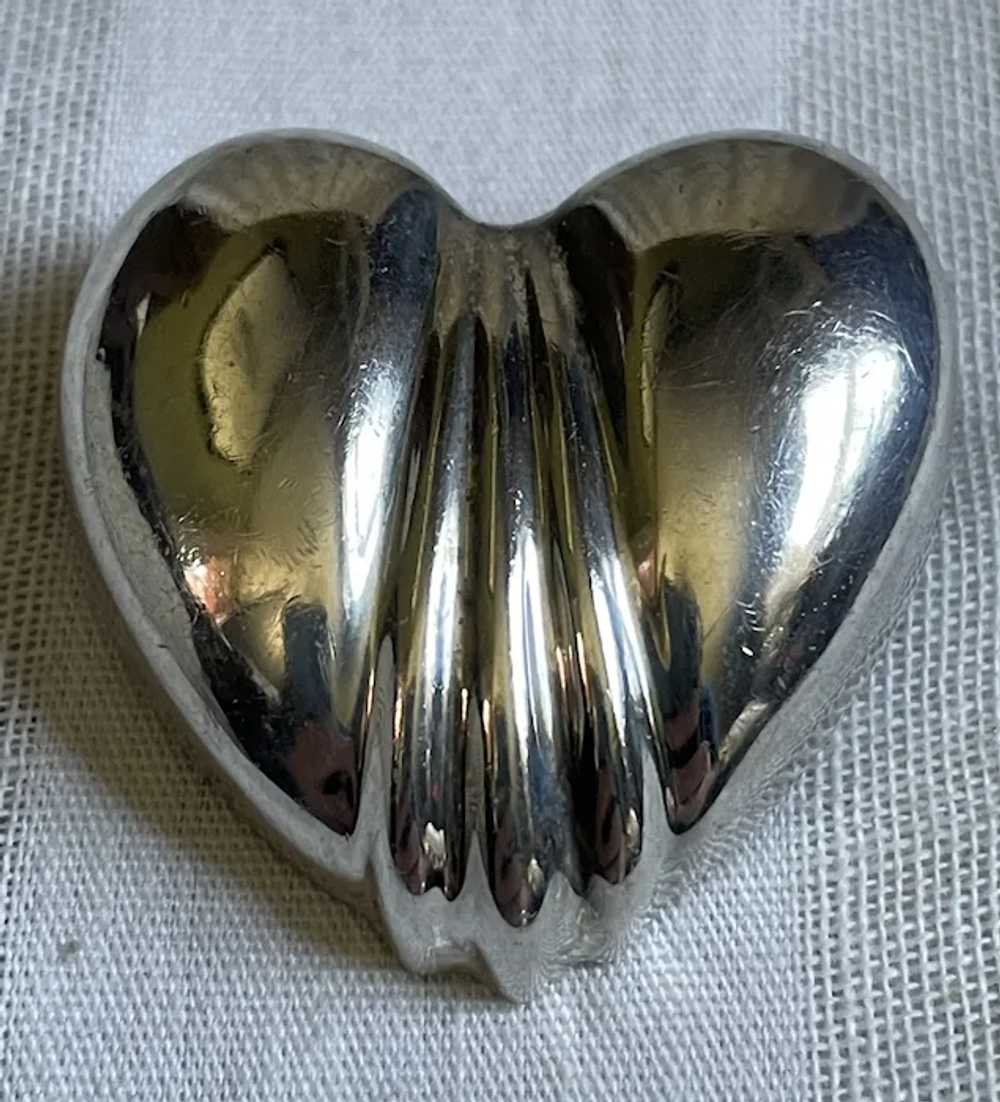 Vintage Tiffany & Co Sterling .925 Puffy Heart Pin - image 2