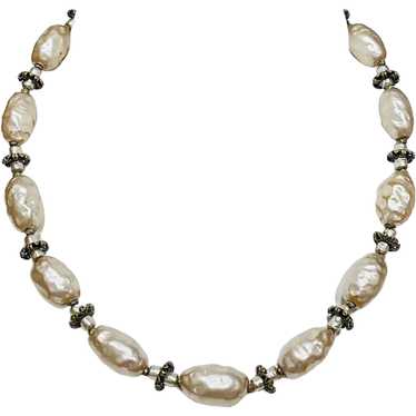 Miriam Haskell Choker Necklace Baroque Simulated P