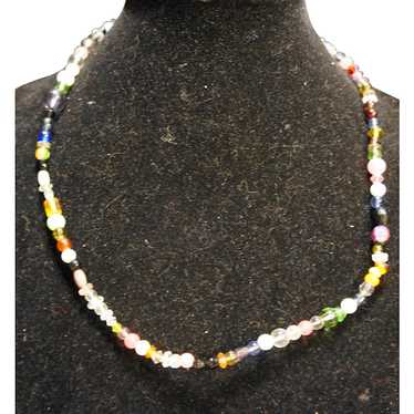 Multicolor Glass Bead Single Strand Necklace