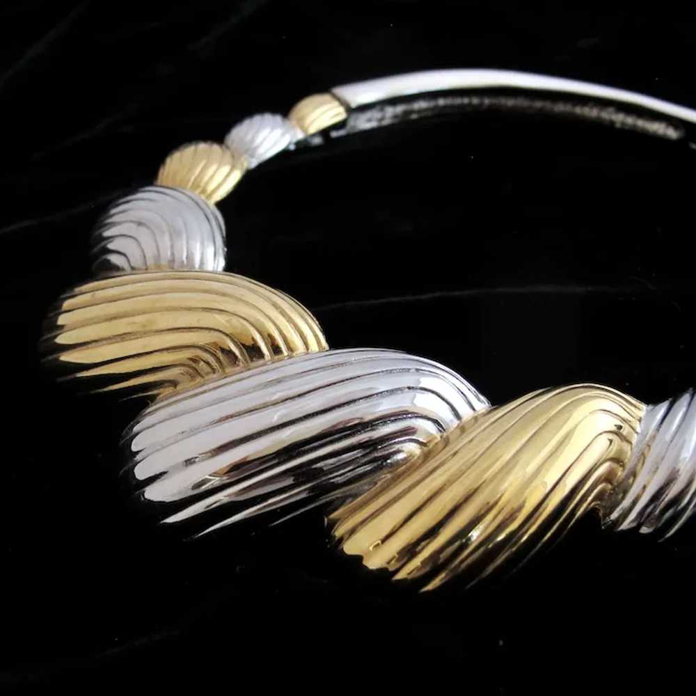 Vintage Alexis Kirk Gold and Silver Tone Ribbed W… - image 10