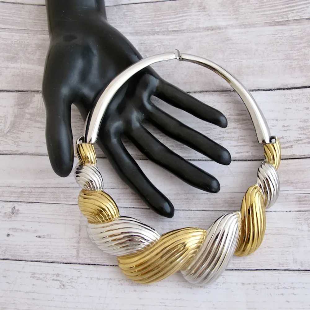 Vintage Alexis Kirk Gold and Silver Tone Ribbed W… - image 12