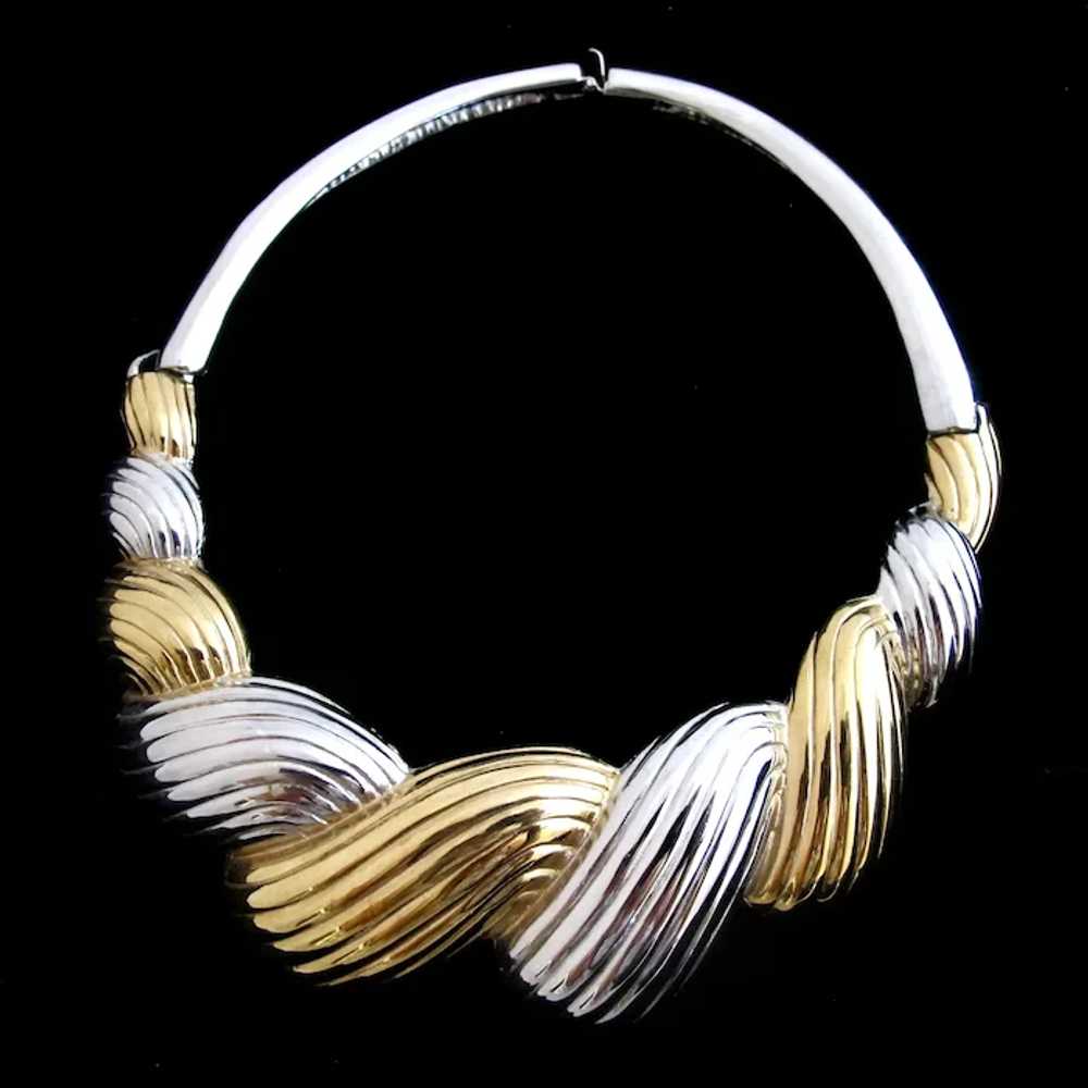 Vintage Alexis Kirk Gold and Silver Tone Ribbed W… - image 5