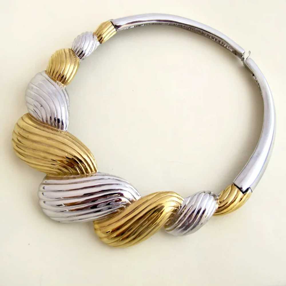 Vintage Alexis Kirk Gold and Silver Tone Ribbed W… - image 8