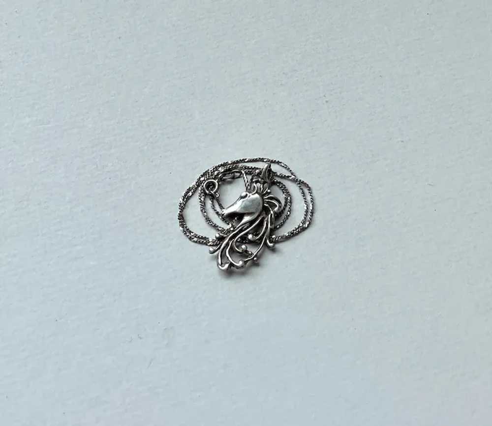 Sterling Silver Necklace -Unicorn Pendant - image 2