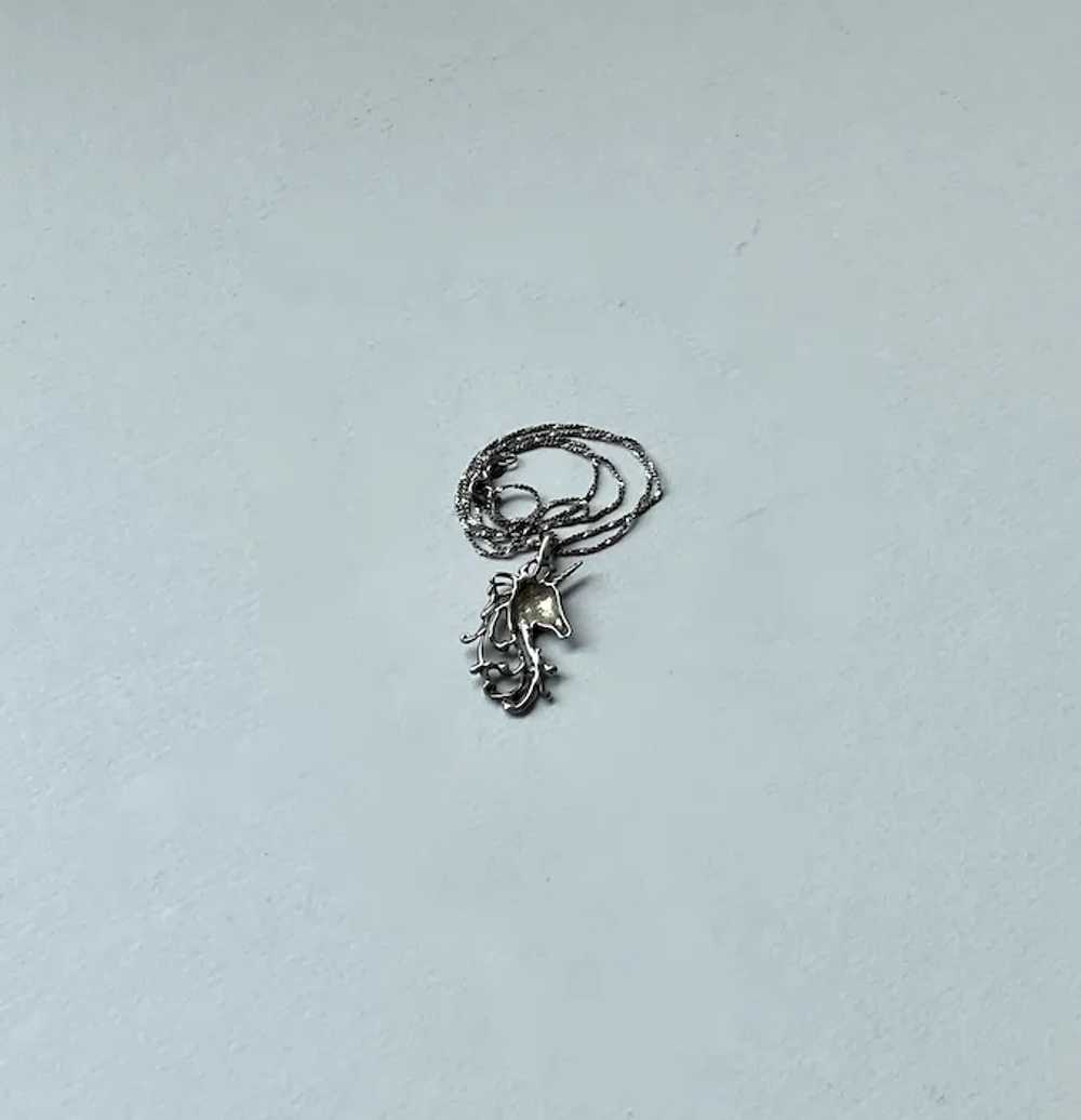 Sterling Silver Necklace -Unicorn Pendant - image 3