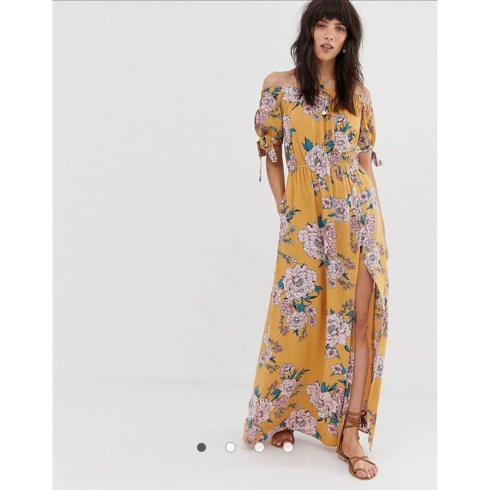 Other Band of Gypsies Yellow Floral Print Cold Sh… - image 1