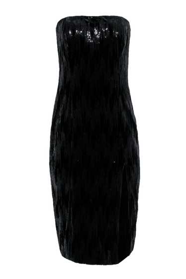 Jay Godfrey - Black Strapless Velvet Sequin Dress 