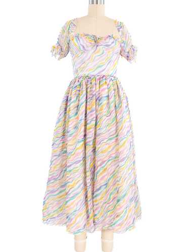 Nina Ricci Pastel Striped Silk Dress