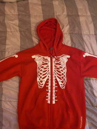 Streetwear Simplicity bones skeleton zip up hoodie