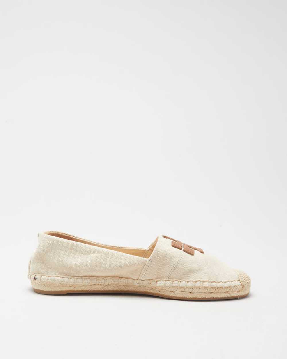 Tory Burch Cream & Brown Canvas Shoes - UK 3.5 - image 2