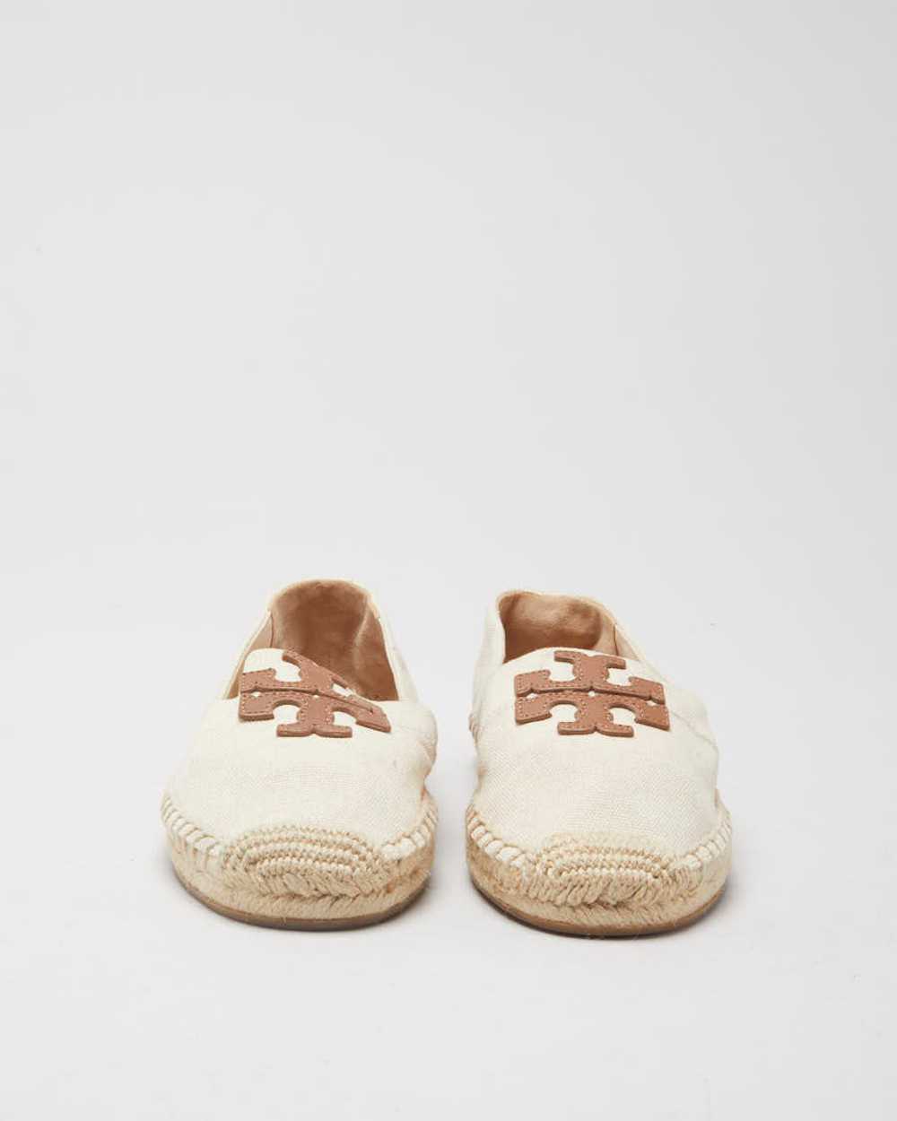 Tory Burch Cream & Brown Canvas Shoes - UK 3.5 - image 3