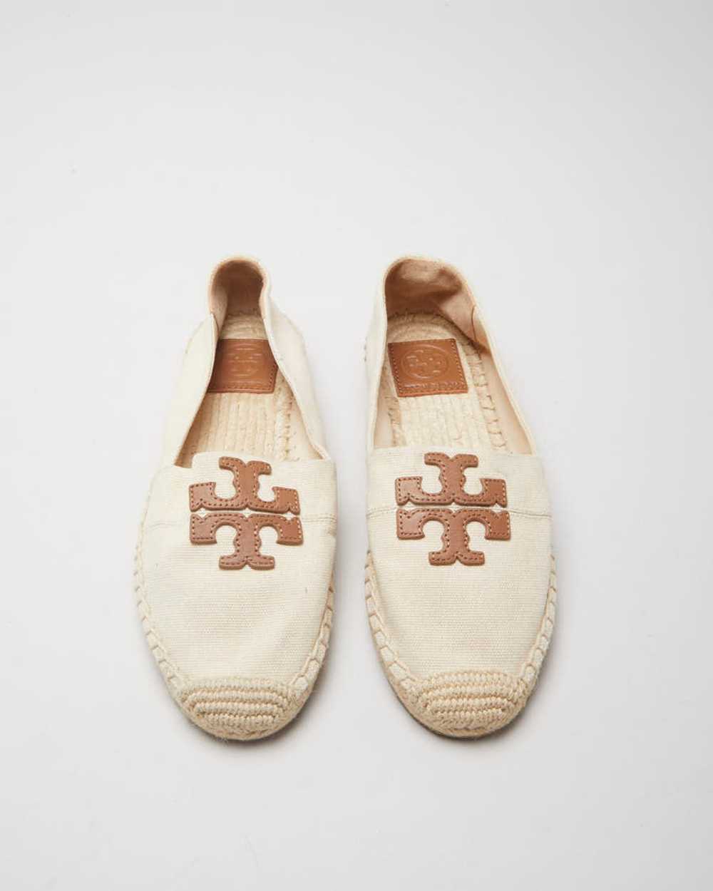 Tory Burch Cream & Brown Canvas Shoes - UK 3.5 - image 5