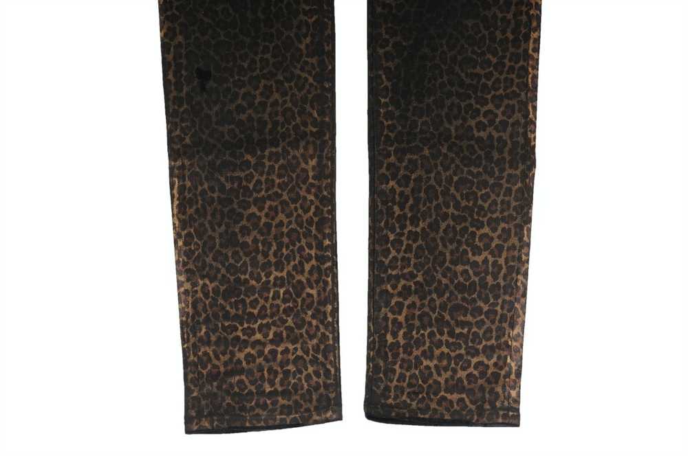 Amiri Leopard Print Broken Knee Distressed Stretc… - image 3