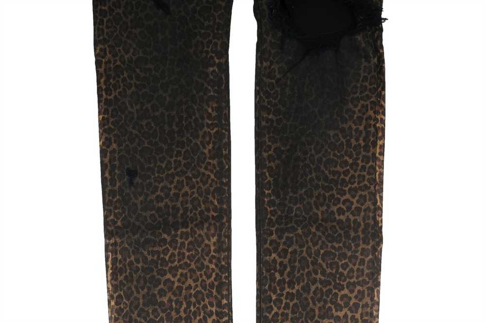 Amiri Leopard Print Broken Knee Distressed Stretc… - image 4