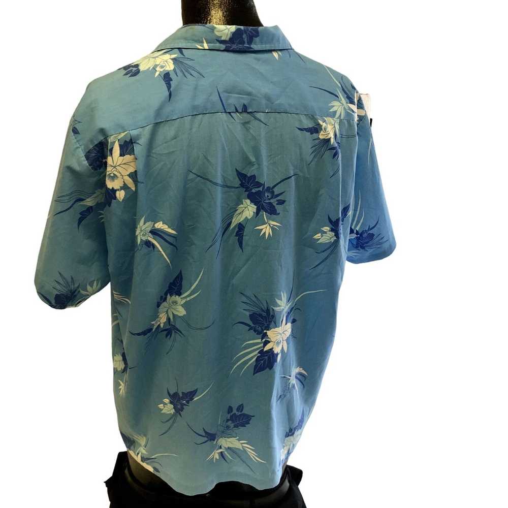 Unkwn 80's Rai Nani HAWAII Blue FLORAL Hawaiian A… - image 2