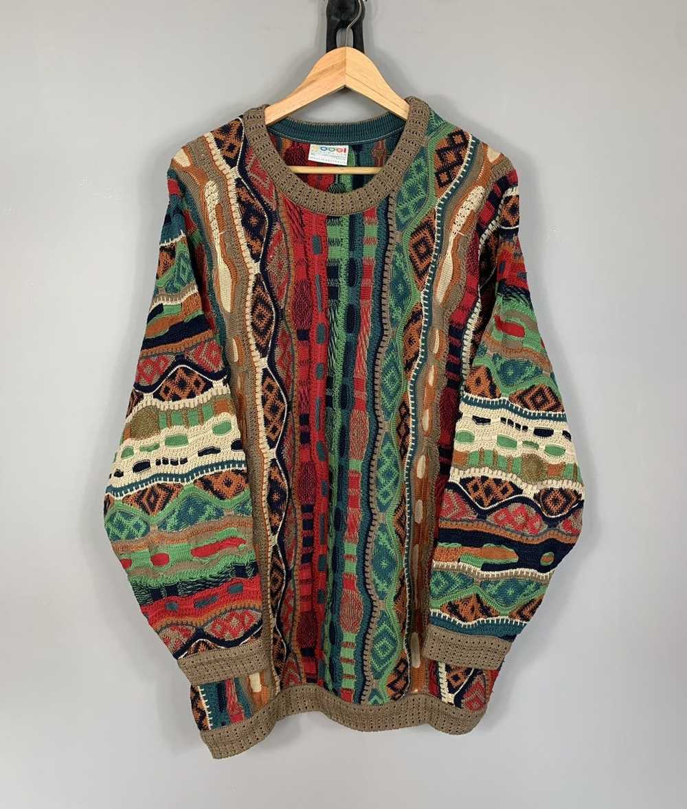 Coloured Cable Knit Sweater × Coogi × Vintage Vin… - image 1