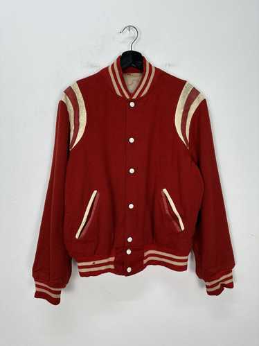 Varsity × Varsity Jacket Vintage Varsity Plain Re… - image 1