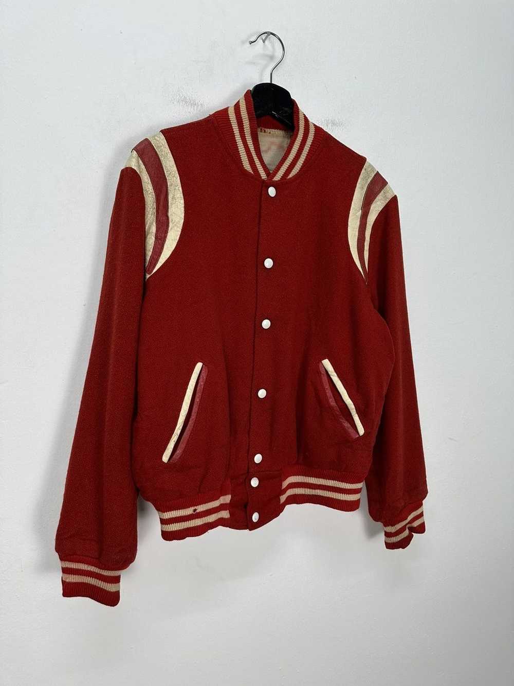 Varsity × Varsity Jacket Vintage Varsity Plain Re… - image 2