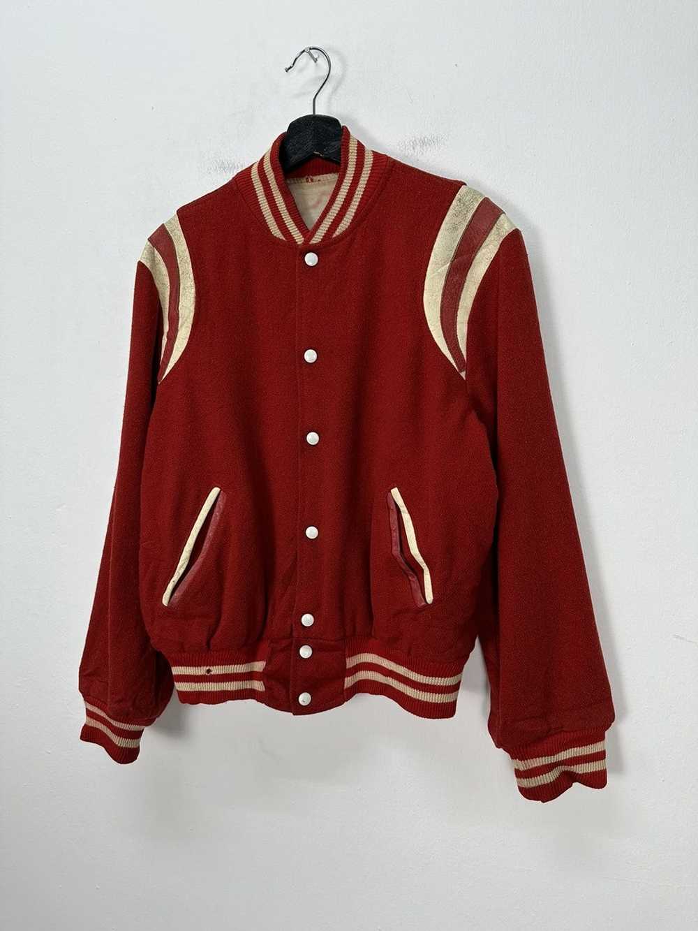 Varsity × Varsity Jacket Vintage Varsity Plain Re… - image 3