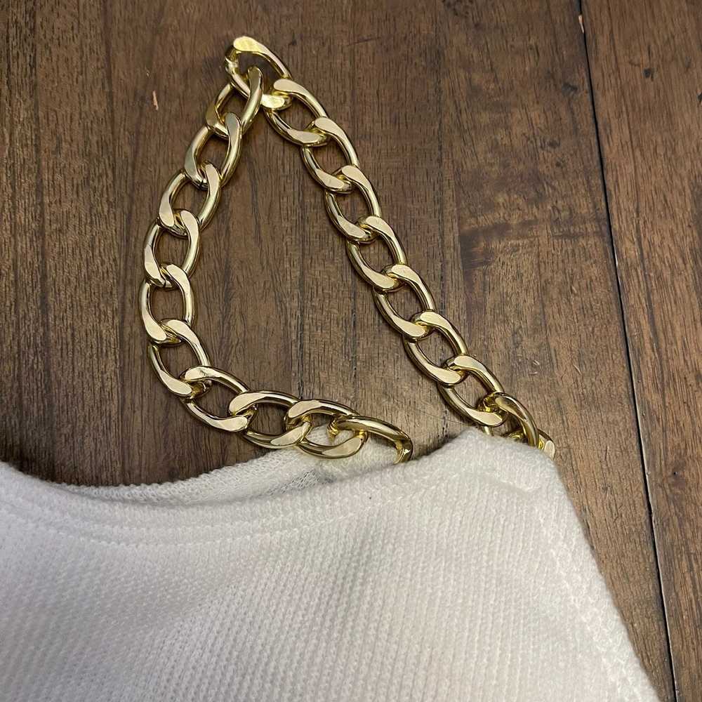 Shein Rib-Knit Chain Detail Triangle Tanga Bikini… - image 3