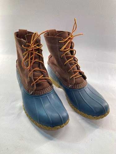 L.L. Bean Duck Boots Mens Blue Brown 2 Tone 8 Inch