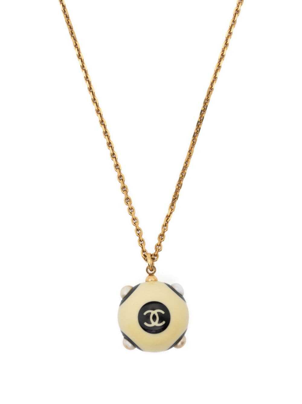 CHANEL Pre-Owned 2002 CC ball pendant necklace - … - image 1