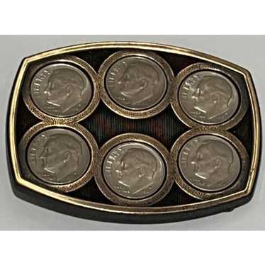 Vintage Coin Collector Roosevelt Dime Belt Buckle