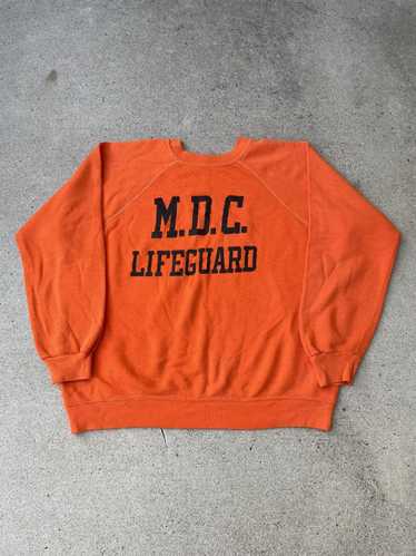 LIFEGUARD Licensed Cropped Crew Neck Ladies Sweatshirt (Red, Large)