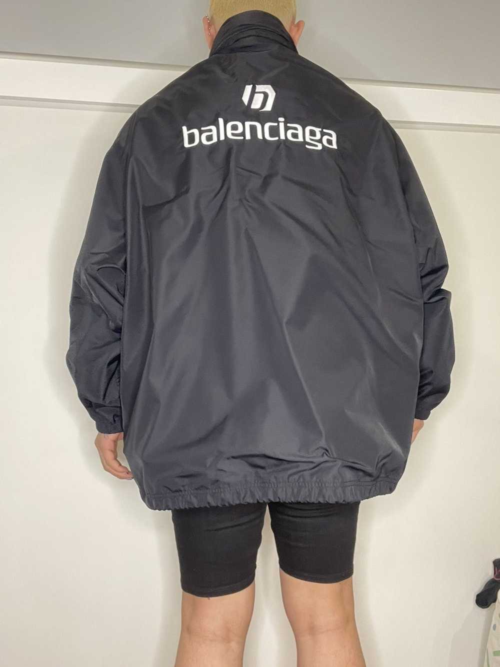 Balenciaga Oversize Logo Nylon Windbreaker in Bla… - image 1