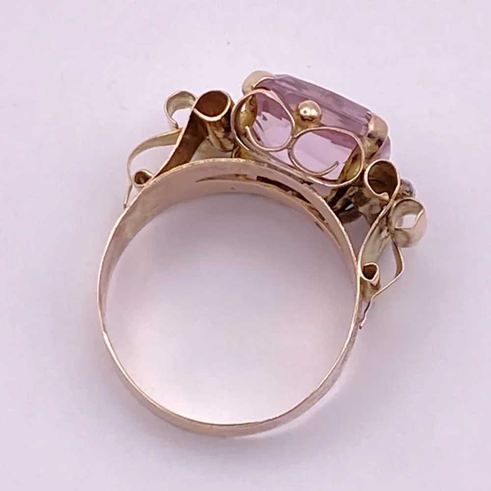 Vintage Retro Ring Handcrafted 10K Rose Gold Faux… - image 6